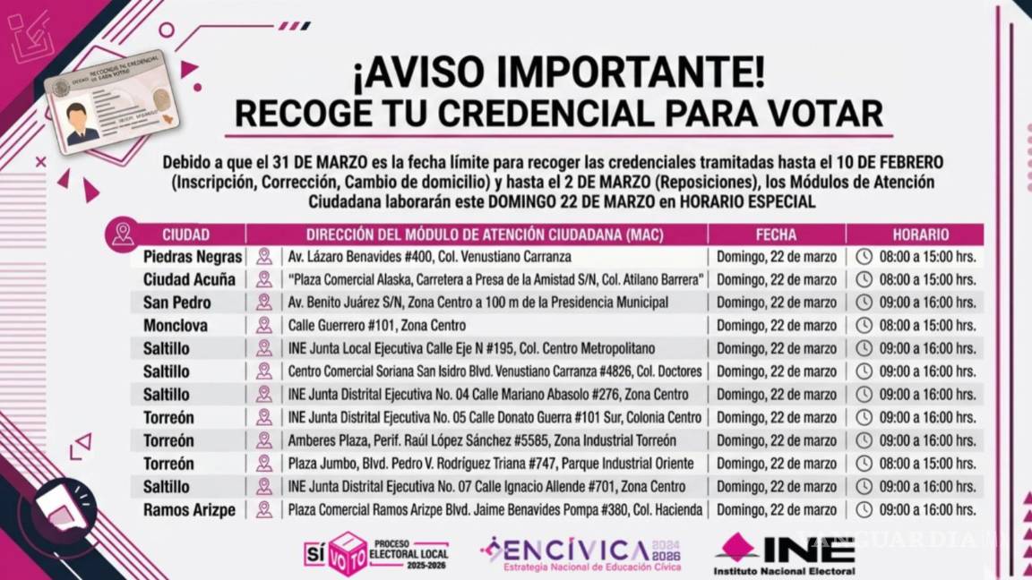 $!Los Módulos de Atención Ciudadana tendrán horarios especiales los días 22 y 29 de marzo.