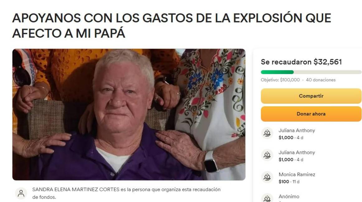 Familia desamparada tras explosión de gas en Los Reales de Saltillo pide ayuda a través de fundación