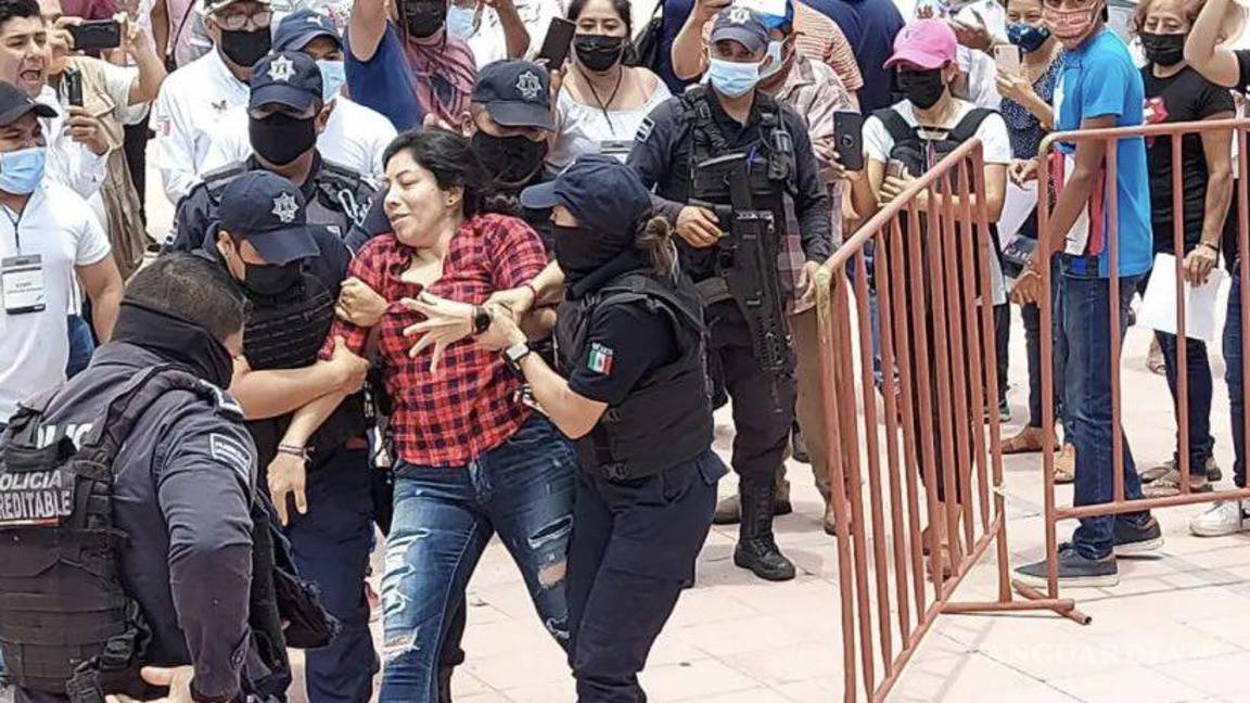 Detienen a diputada local de Veracruz tras trifulca en elección de Morena