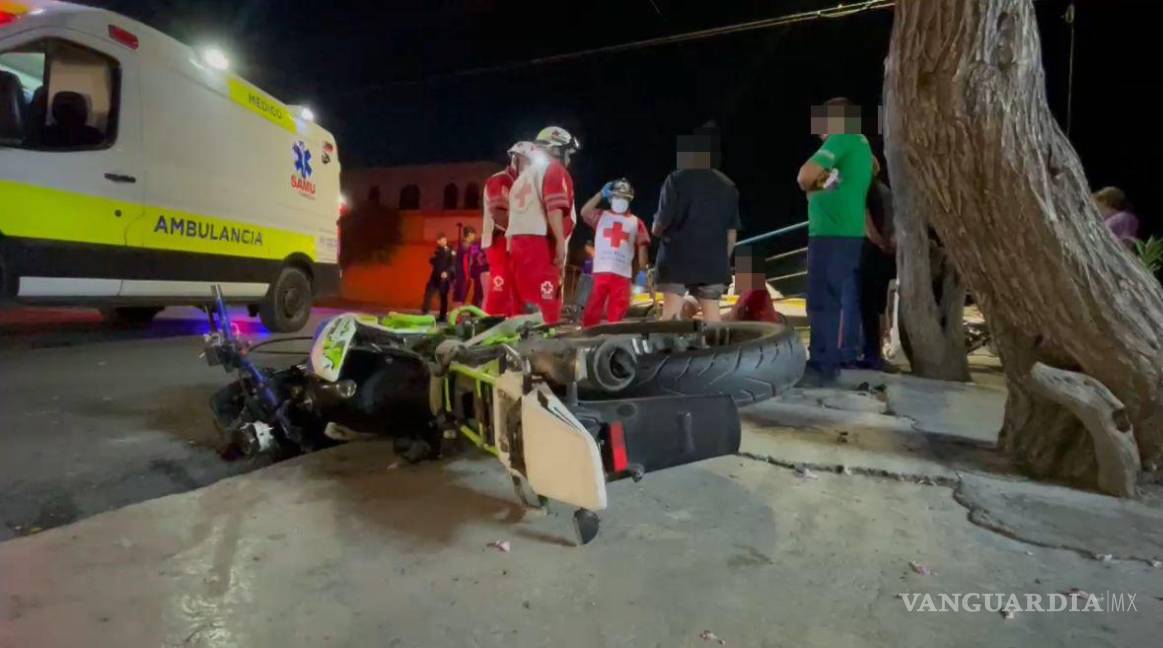 Saltillo: choque entre motocicletas deja tres menores lesionados en la colonia Guayulera