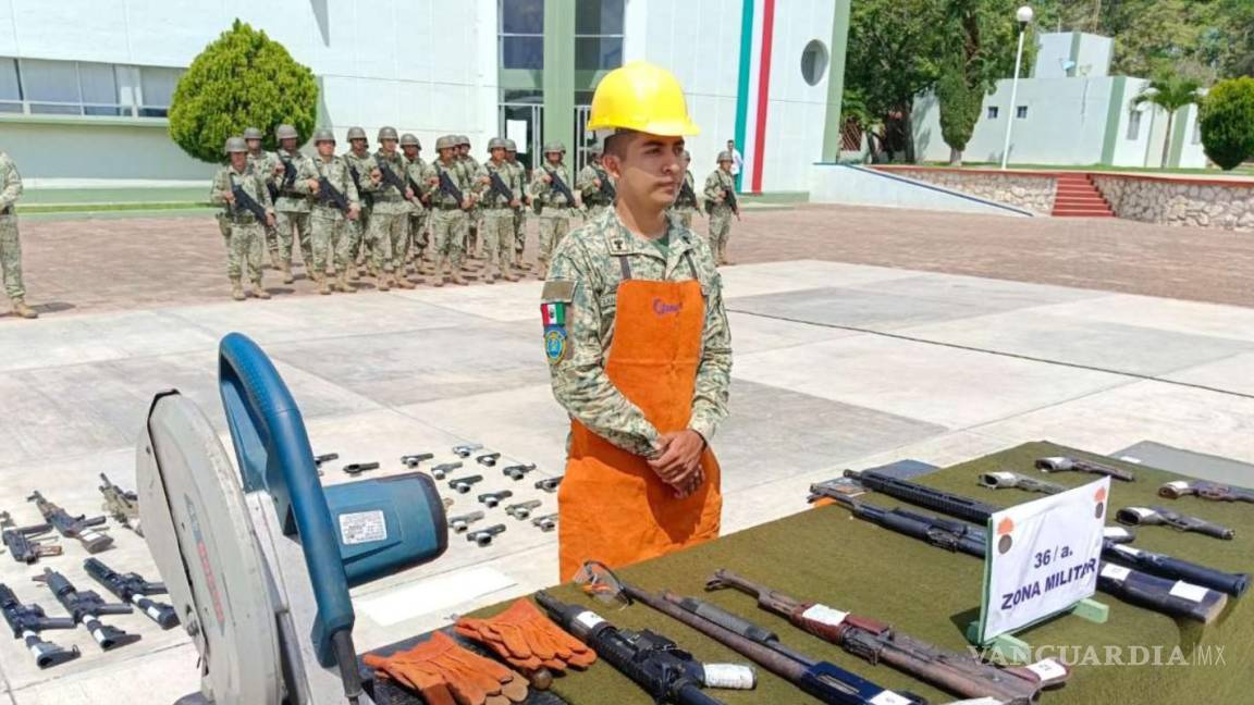 Destruye Sedena armamento asegurado en Chiapas y Tabasco