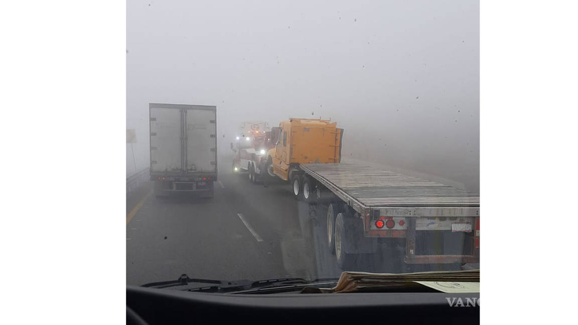 Reportan tráfico lento por accidente en la carretera libre Saltillo-Monterrey