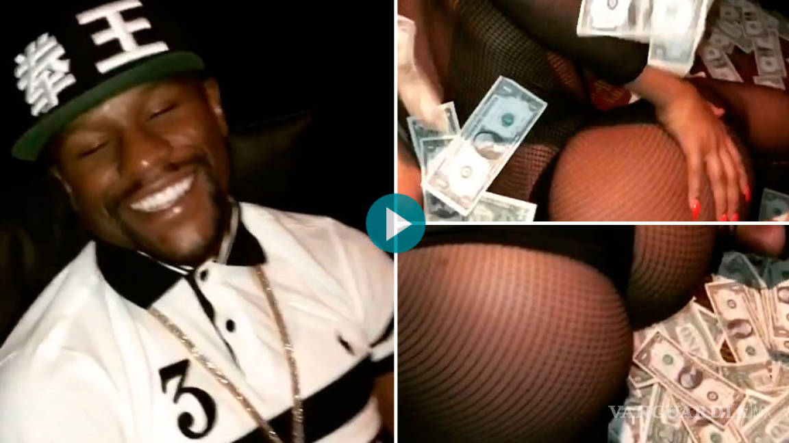 Con bailarinas, twerking y dólares Mayweather promociona su club de strippers