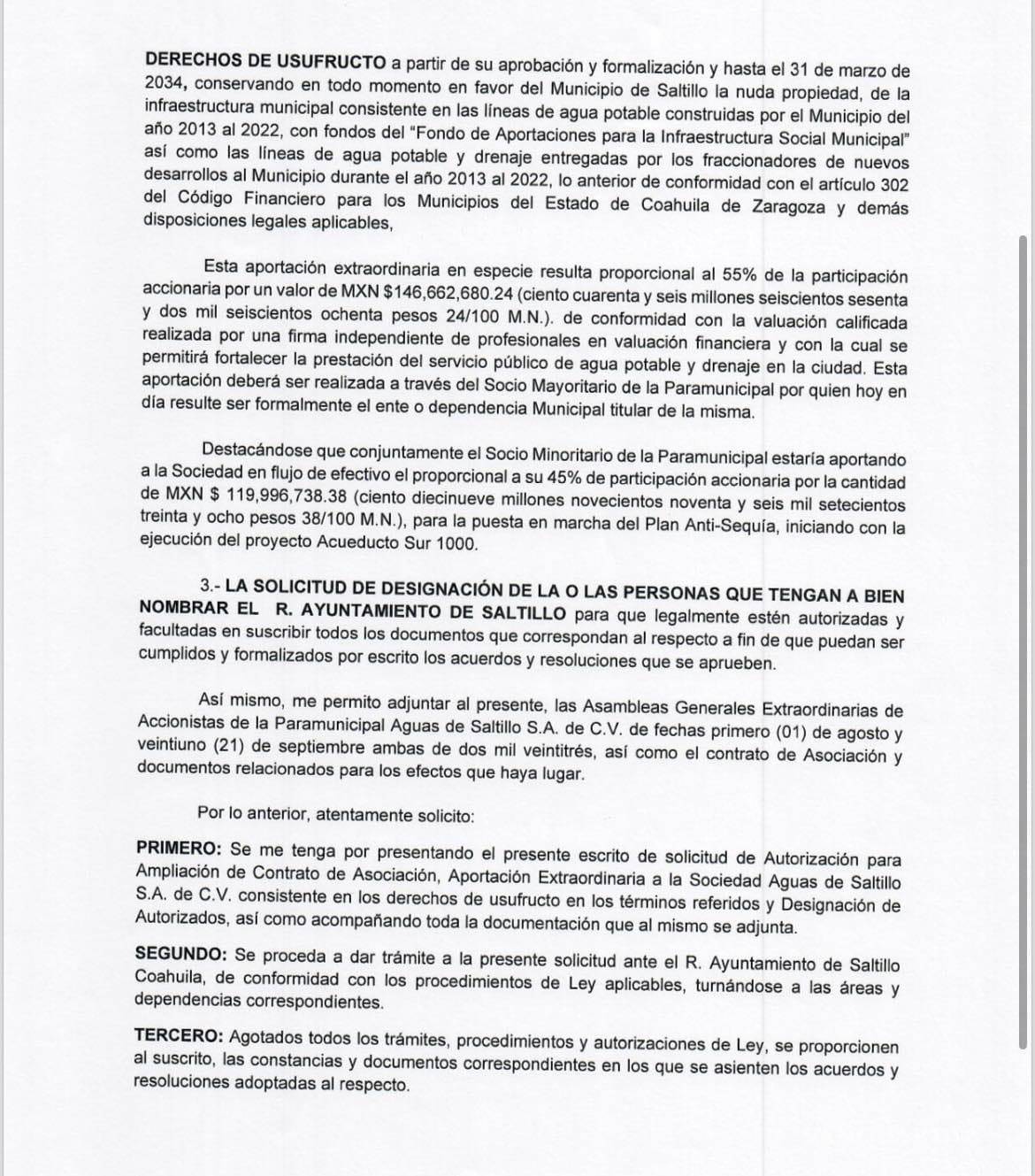 $!Agsal contempla inversiones cercanas a las 120 mdp para construir un acueducto.