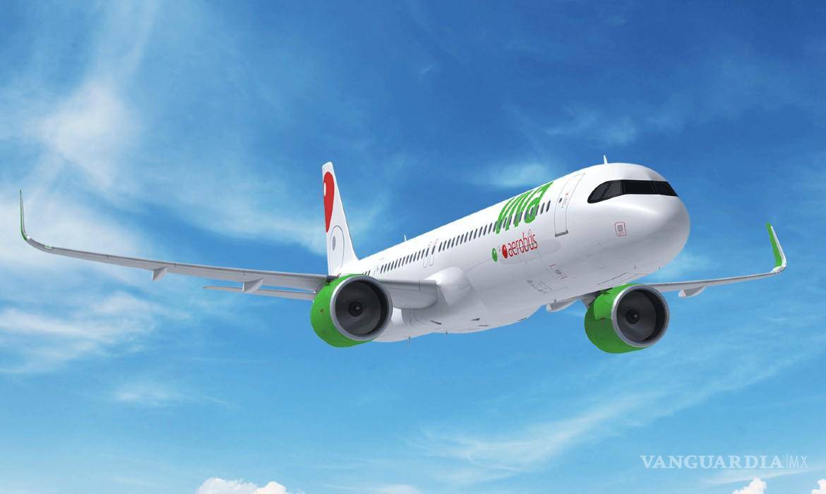 $!La aeronave de Viva Aerobus realizó el vuelo inaugural de la ruta Torreón–San Antonio este 22 de noviembre.