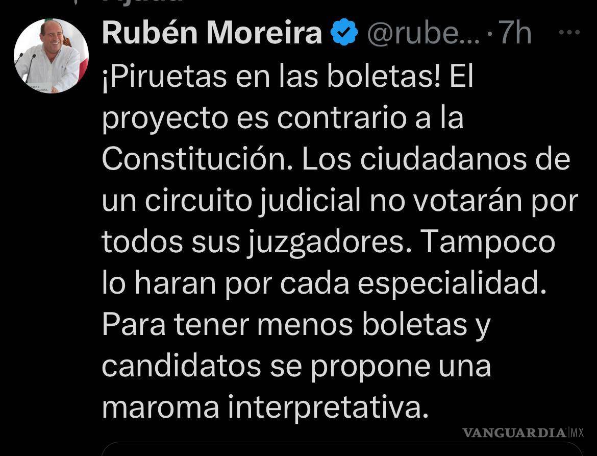 $!Serán ‘patito’, las elecciones de jueces y ministros, dice Rubén Moreira, diputado federal por Coahuila