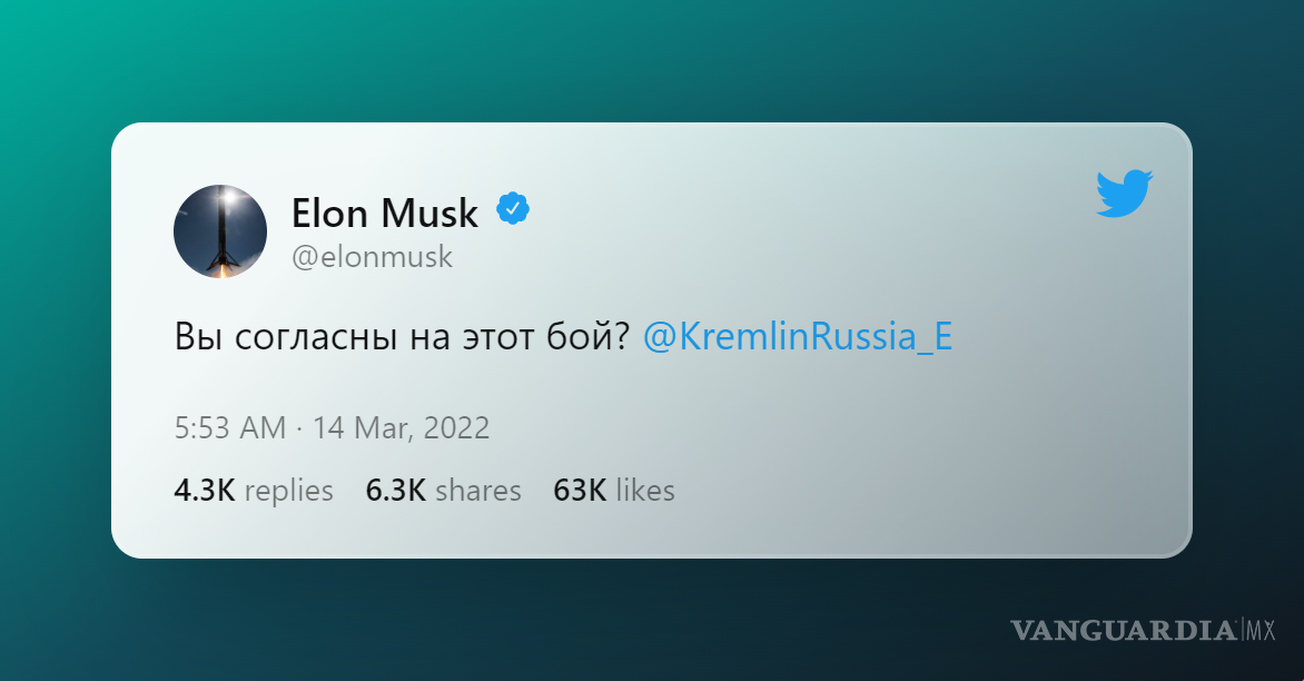 $!El empresario mencionó directamente al Kremlin en Twitter.