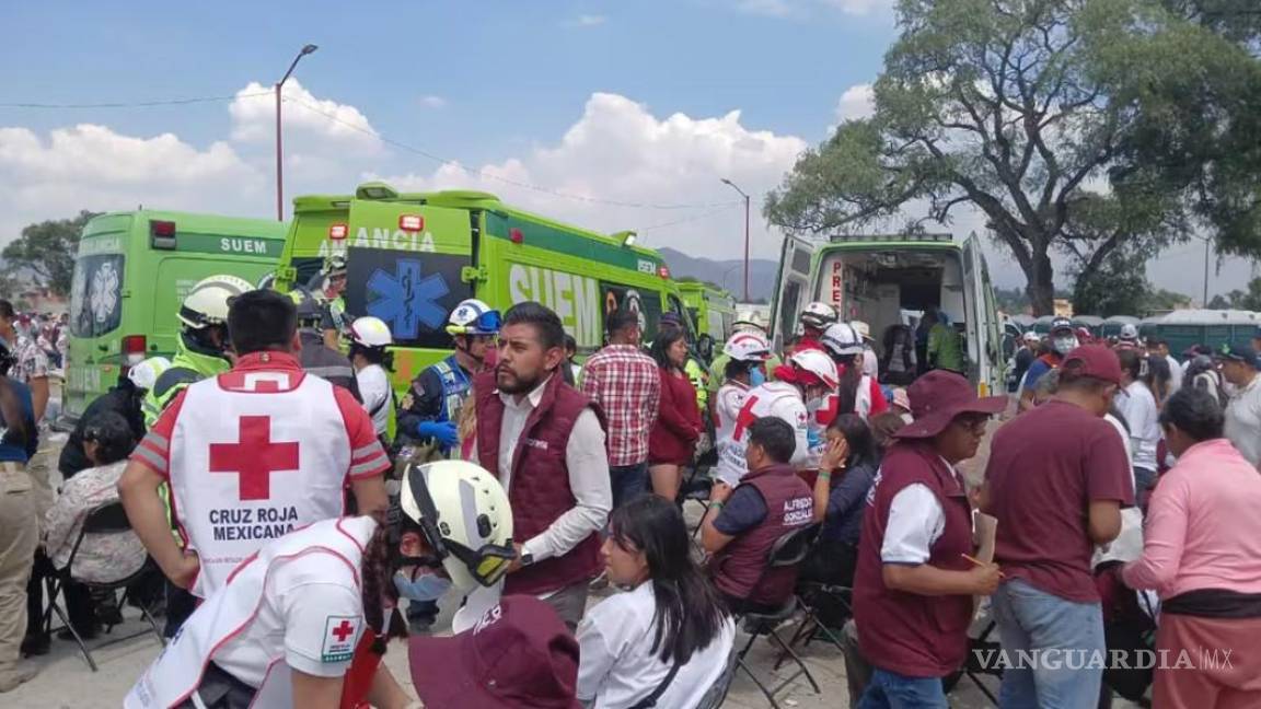 Derriba viento lona de Morena en cierre de campaña en el Edomex; resultan 39 personas heridas