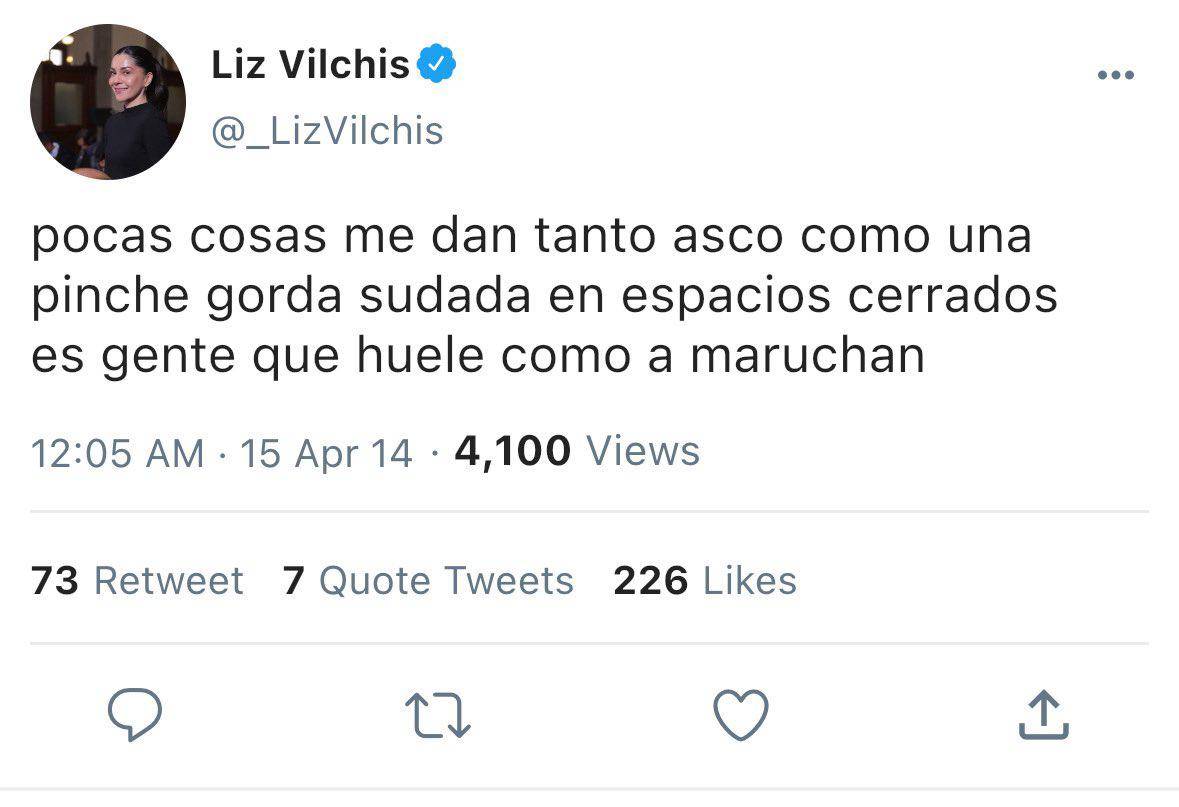 $!Liz Vilchis enfrenta críticas por antiguos tuits de odio; desactiva X y luego recupera su cuenta