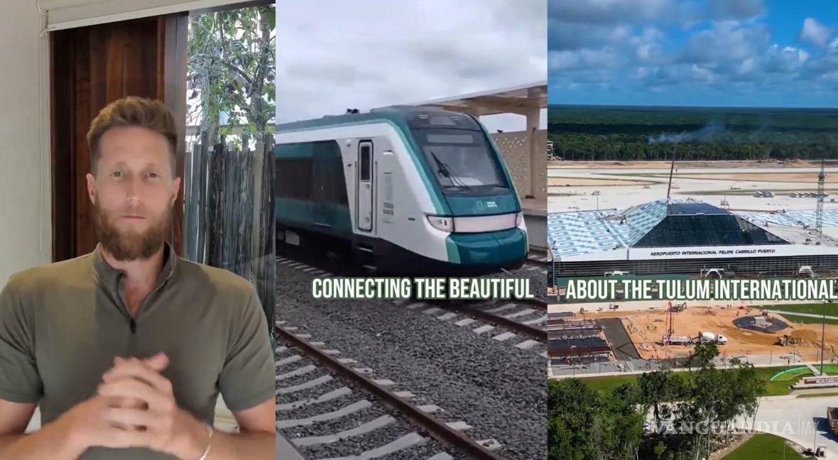 Elogia influencer construcción del Aeropuerto de Tulum y presume el Tren Maya