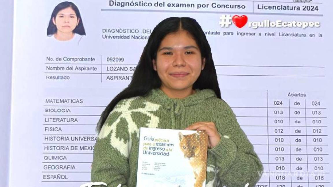 ¡Puntaje perfecto! Mariana Yalí obtiene calificación impecable para Medicina en la UNAM; Ecatepec celebra logro