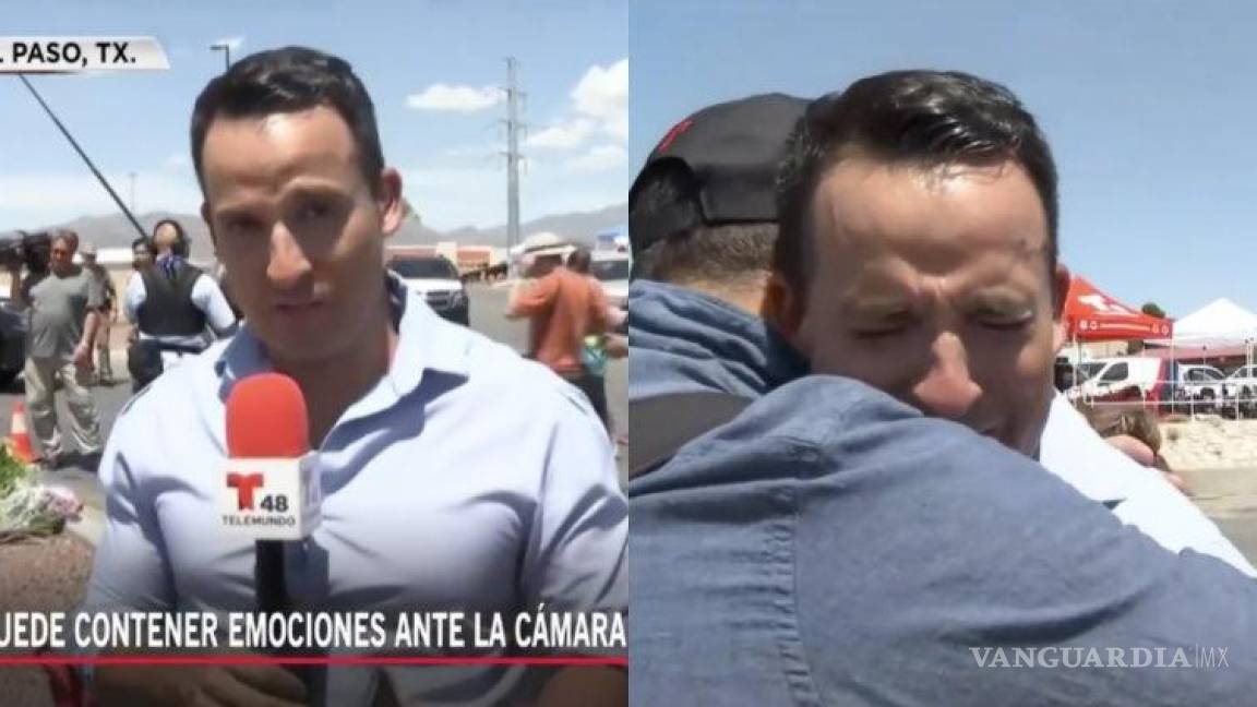 Conmovedor video de reportero que llora al transmitir el caso de la masacre en El Paso