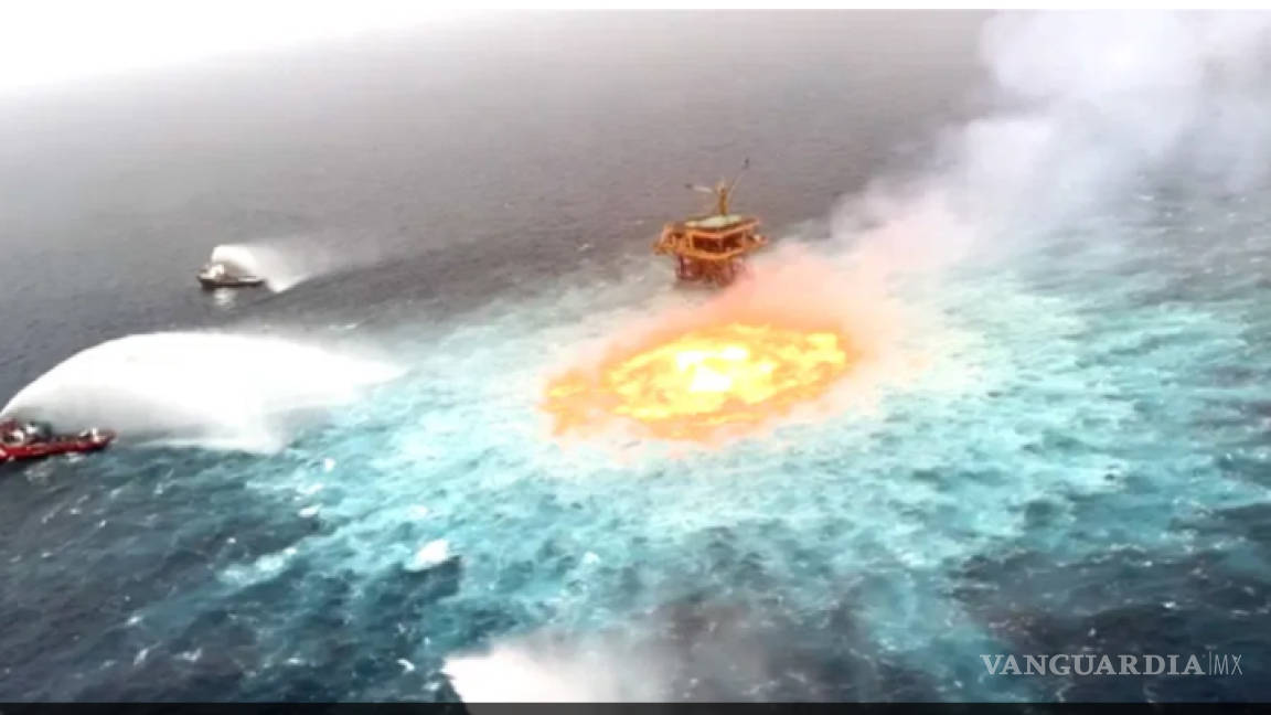 Tormenta eléctrica y fuga de gas ocasionaron incendio en el mar: Pemex