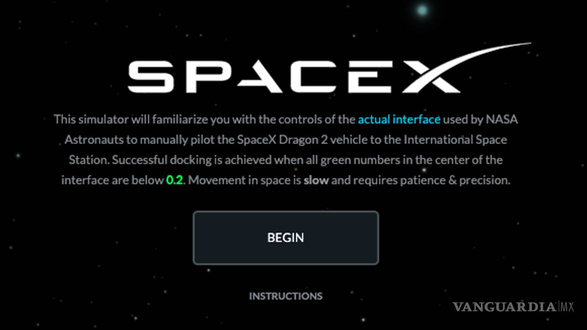 $!¿Estás calificado para ser un astronauta? Descúbrelo con este simulador de SpaceX