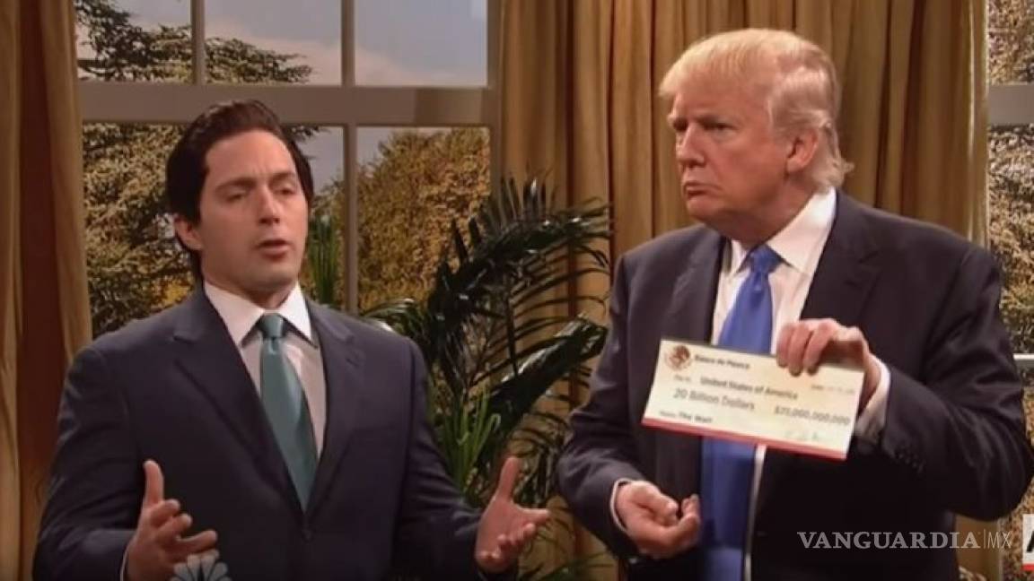 &quot;Te traje el cheque para el muro&quot;: Peña Nieto a Donald Trump en parodia