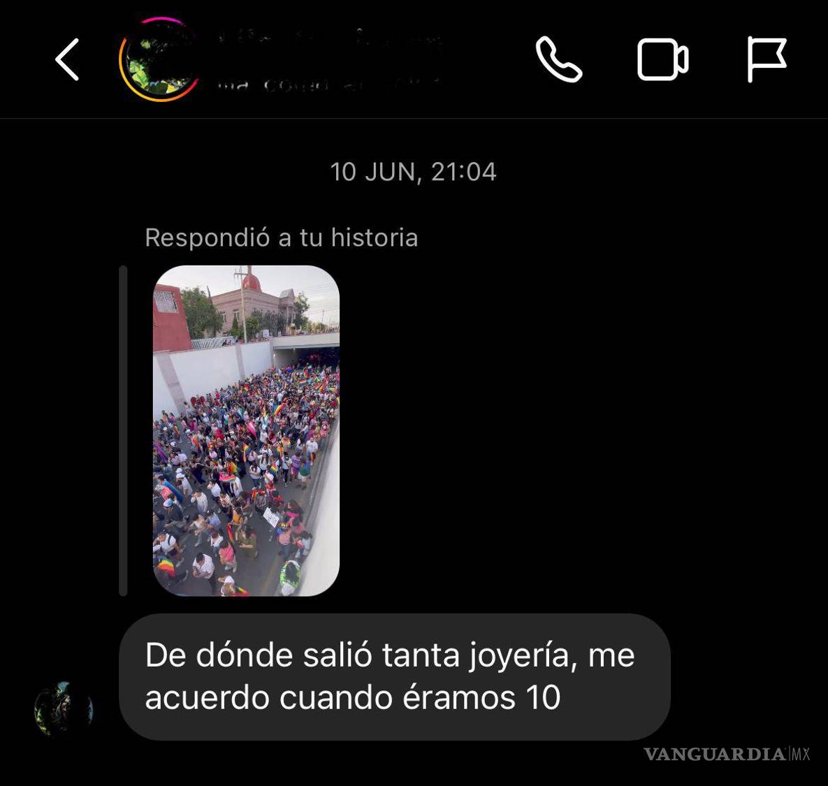$!En la historia de puede observar momentos de la marcha sobre el centro de Saltillo. FOTO: INSTAGRAM