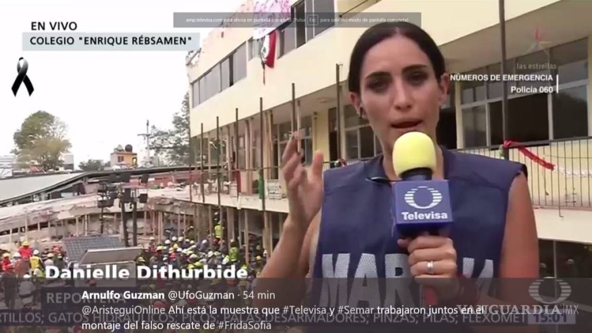 Danielle Dithurbide, reportera de Televisa, se deslinda del engaño de &quot;Frida Sofía&quot;