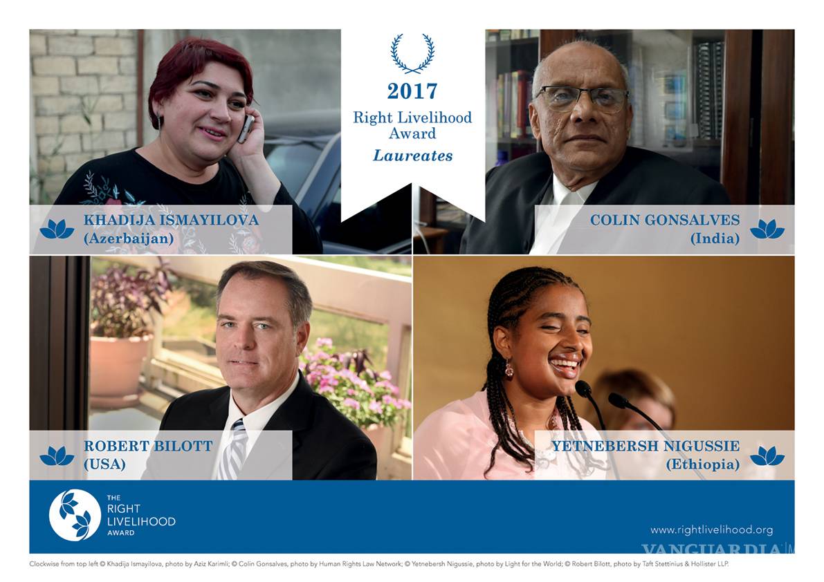 $!Premia el Nobel Alternativo a periodista azerbaiyana y a abogado indio