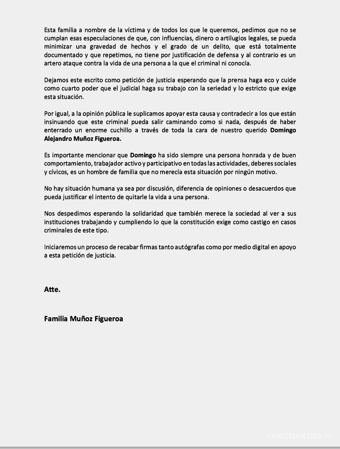 $!Familiares de hombre acuchillado en Veracruz exigen justicia y recabarán firmas para que agresor no salga libre