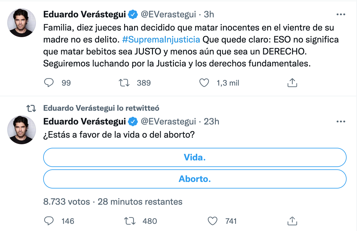 $!Dentro de las celebridades que no están de acuerdo con esta decisión, se encuentra el exactor y productor Eduardo Verástegui.