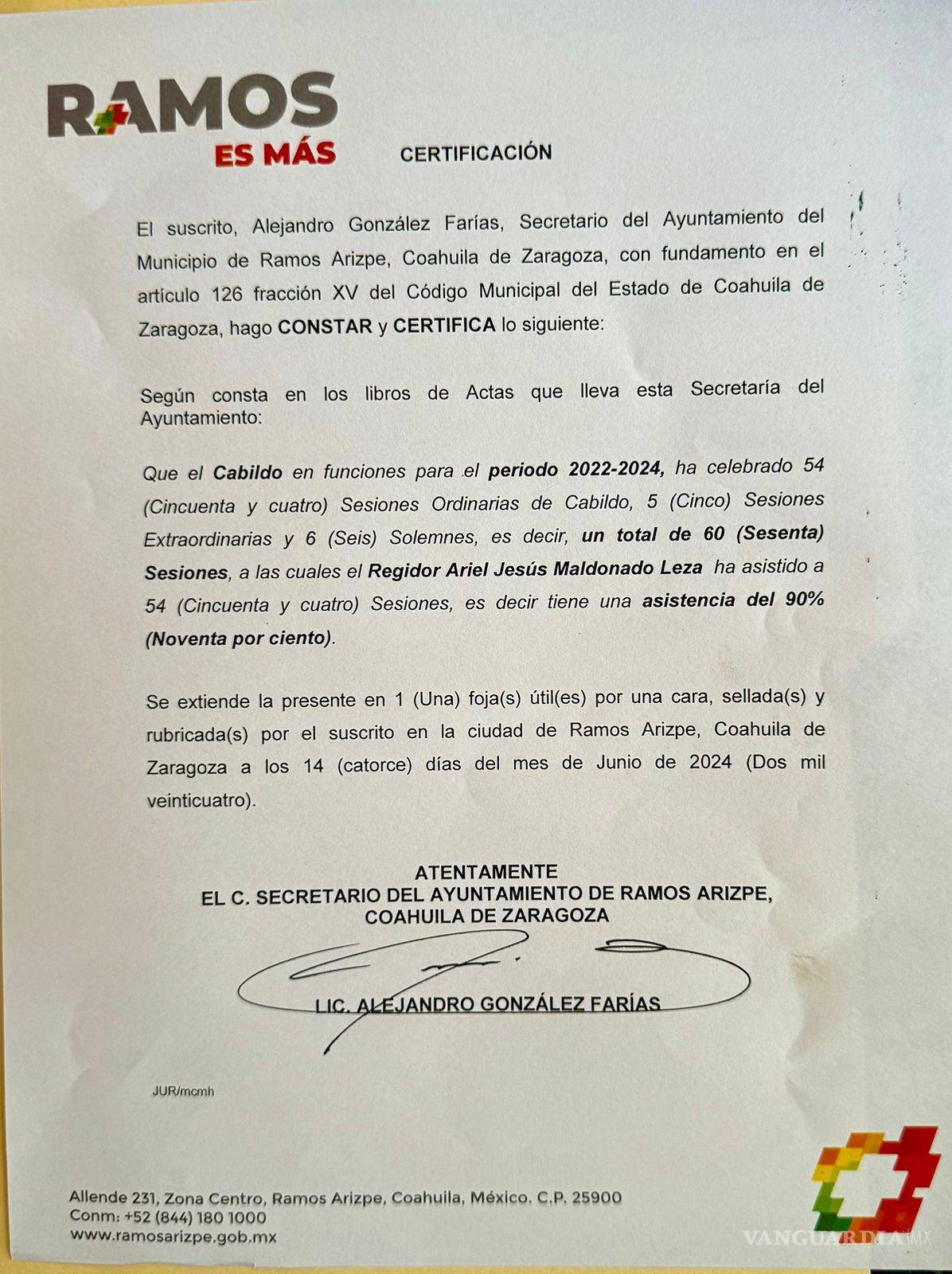 $!La suma total de sesiones es de 65, según el documento, aunque la cifra difundida es de 60.