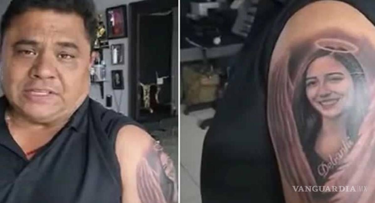 Papá de Debanhi Escobar se tatúa el rostro de su hija