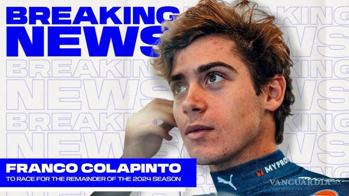 Argentino Franco Colapinto debutará en la F1 con Williams tras despido de Logan Sargeant