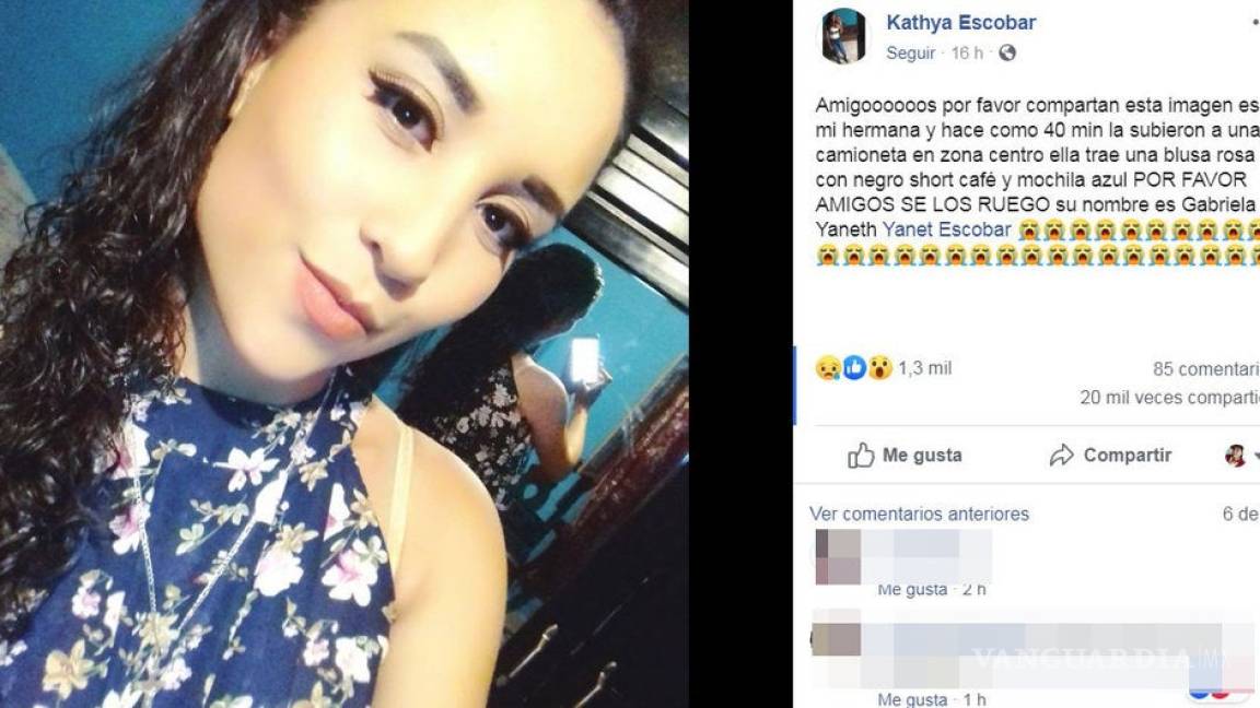 Madre de joven desaparecida en Saltillo sospecha del novio de su hija