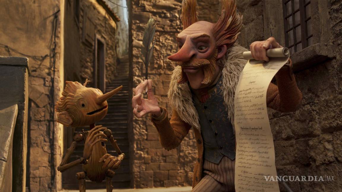 $!En esta imagen proporcionada por Netflix, Pinocho, con la voz de Gregory Mann, izquierda, y el conde Volpe, con la voz de Christoph Waltz, en una escena de Guillermo del Toro's Pinocchio (“Pinocho de Guillermo del Toro”). (Netflix via AP)