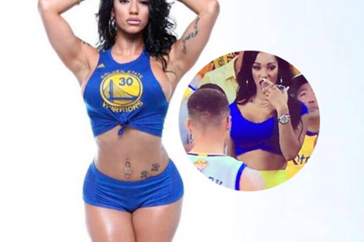 Stephen Curry es 'devorado' por sexy chica en plena final de la NBA