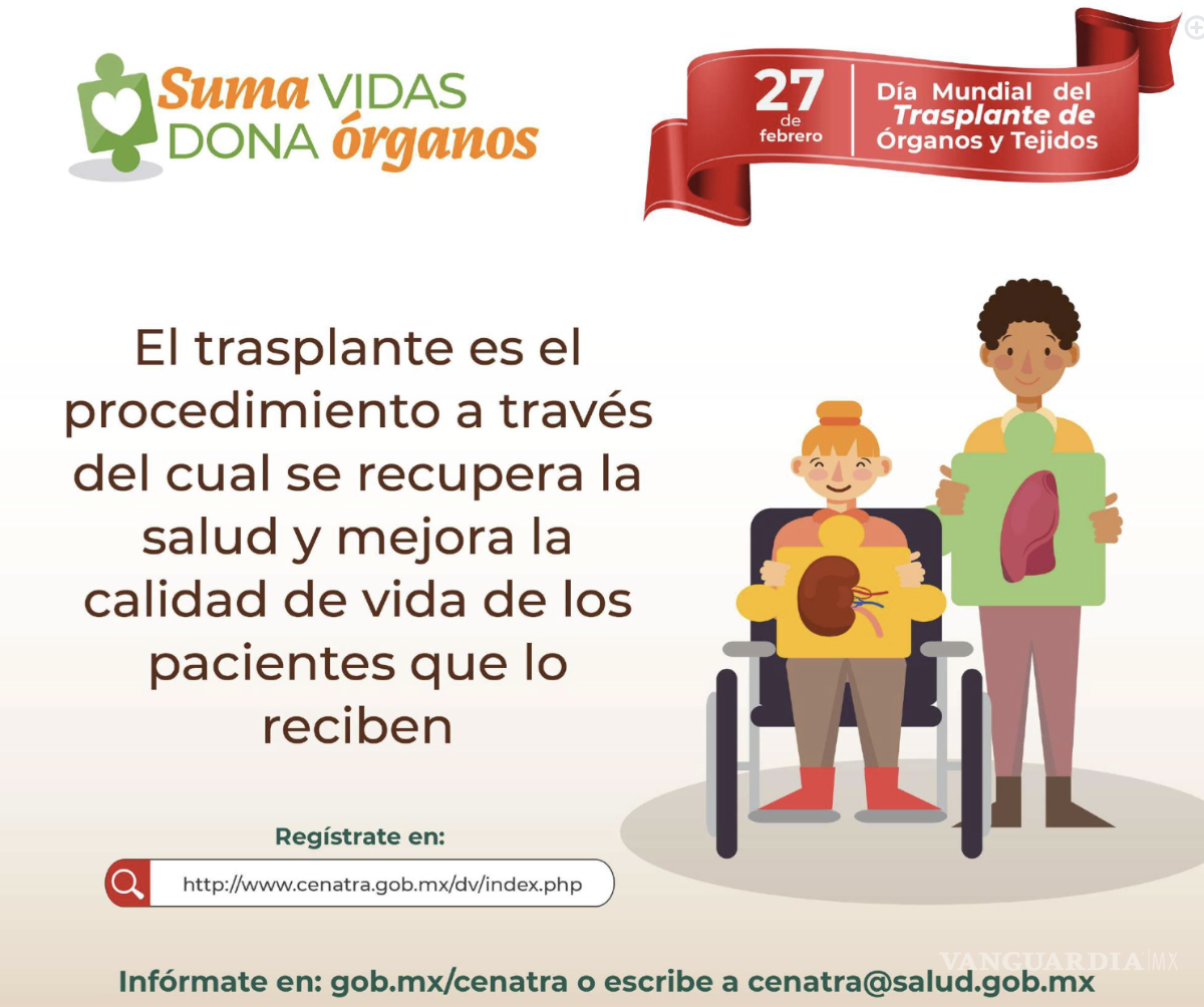 $!Especialistas señalaron que el trasplante renal es el procedimiento más demandado, en un contexto donde más de 19 mil personas esperan un órgano en México.