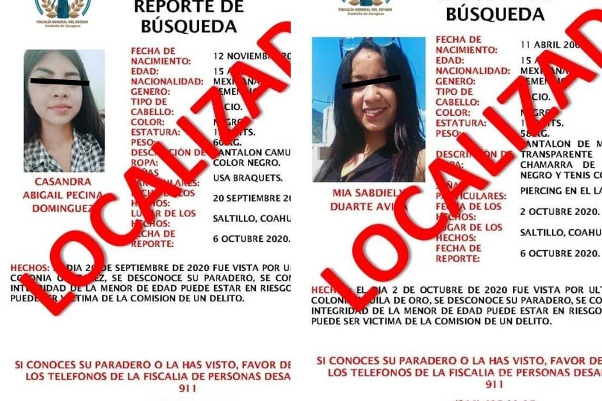 Encuentran a quinceañeras reportadas como desaparecidas en Saltillo
