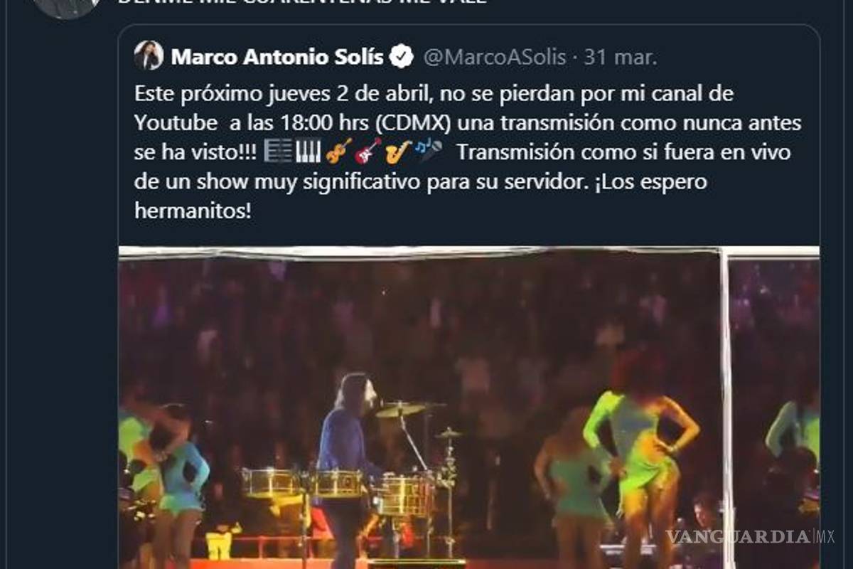 $!'Espero que ya tengas las botanas listas': Marco Antonio Solis responde a Chúmel Torres en Twitter y usuarios enloquecen