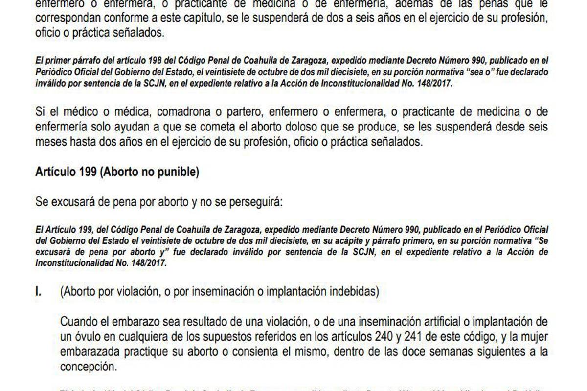 Oficial: el aborto quedó despenalizado en Coahuila; modifican Código Penal