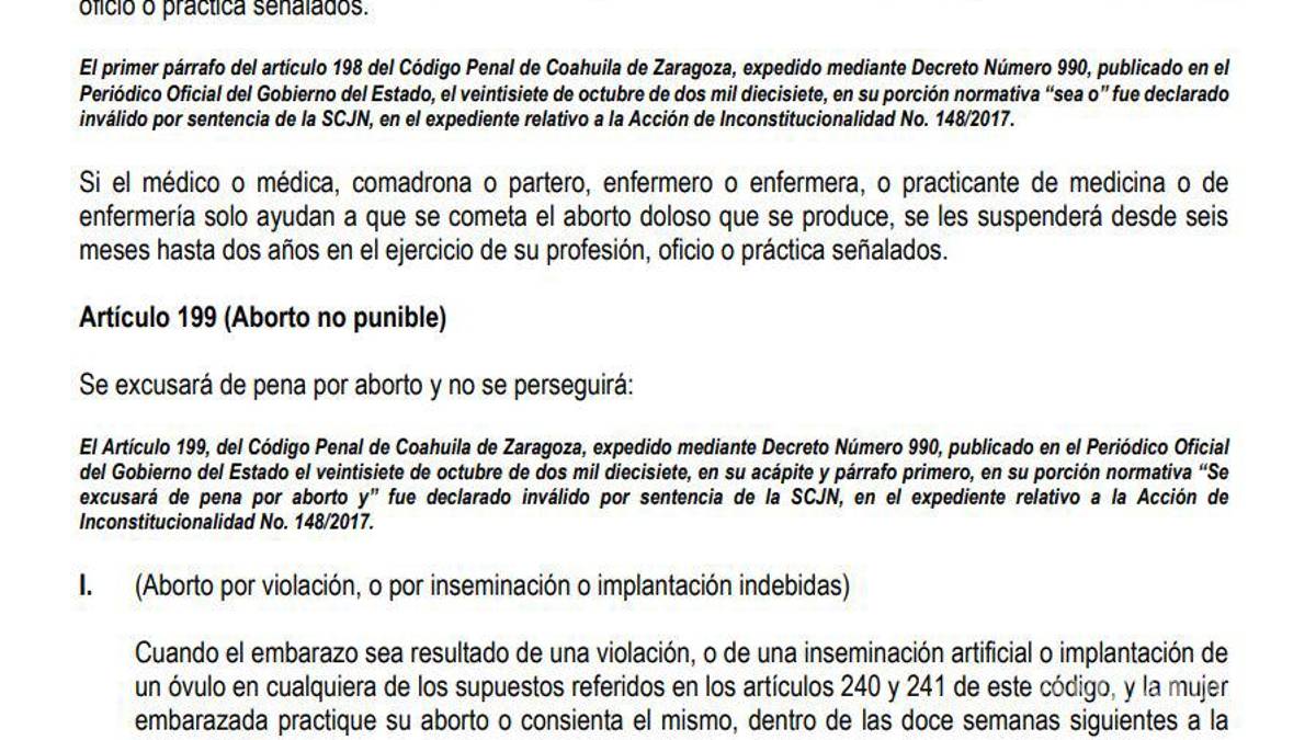 Oficial: el aborto quedó despenalizado en Coahuila; modifican Código Penal