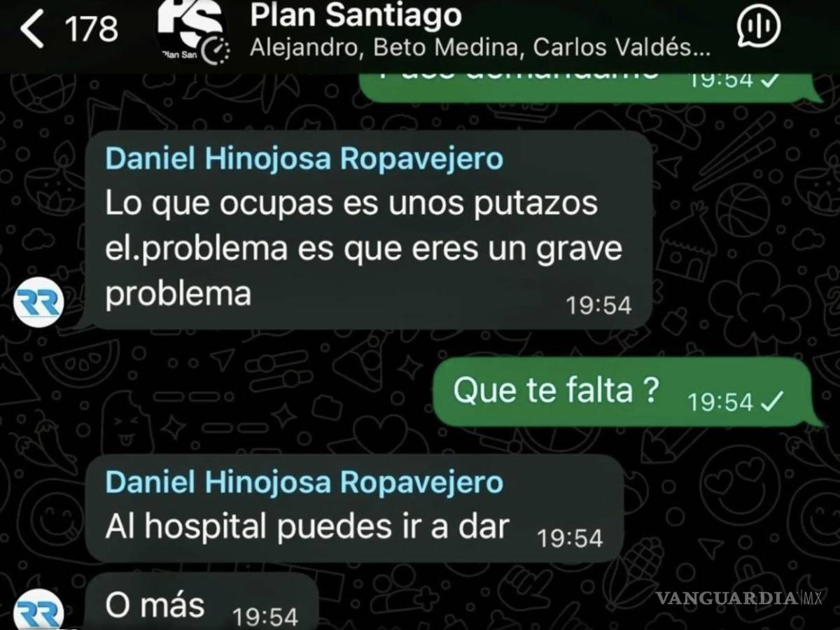 $!Aunque lo haya borrado de sus chats, aquí está la prueba de las amenazas de Daniel Hinojosa contra uno de sus muchos críticos.