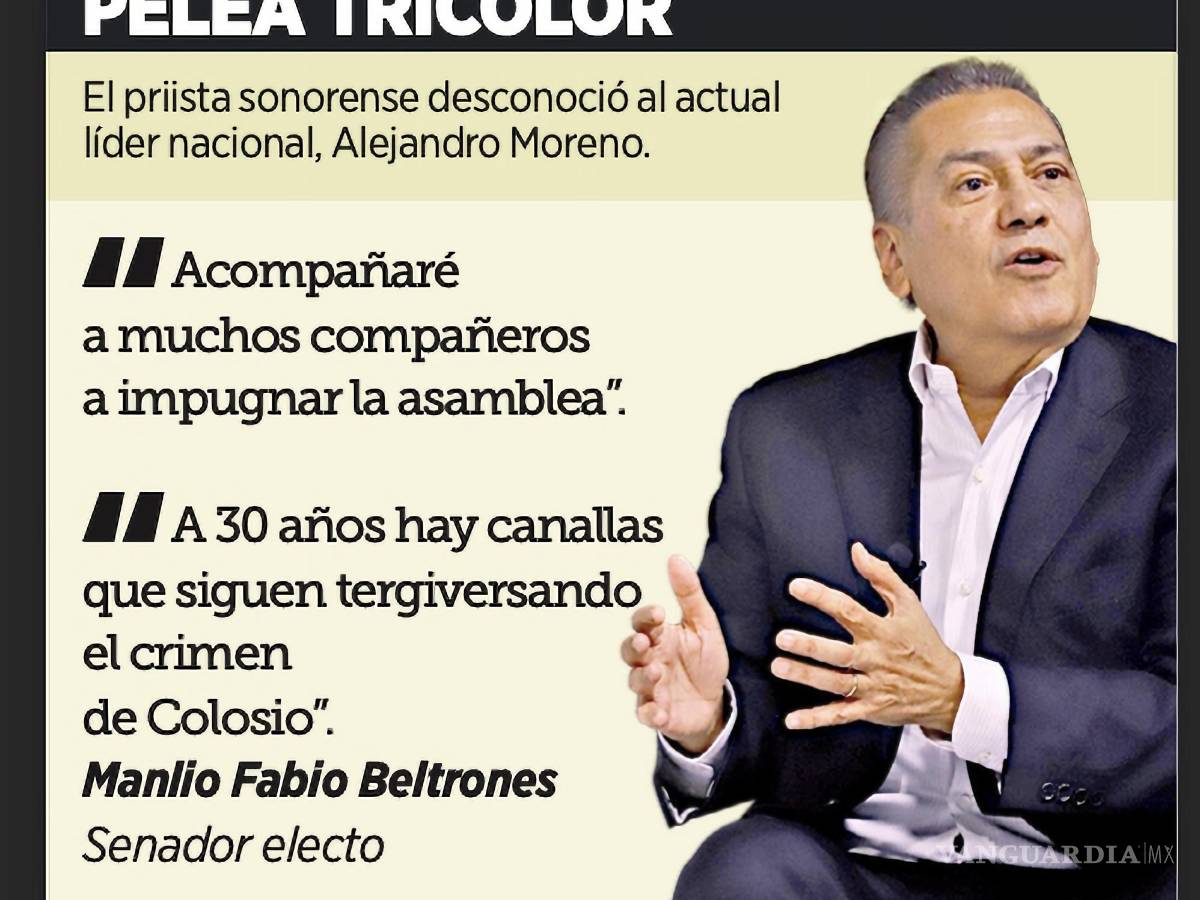 $!Manlio Fabio Beltrones consideró “ilegal e ilegítima” la última Asamblea Nacional del PRI.