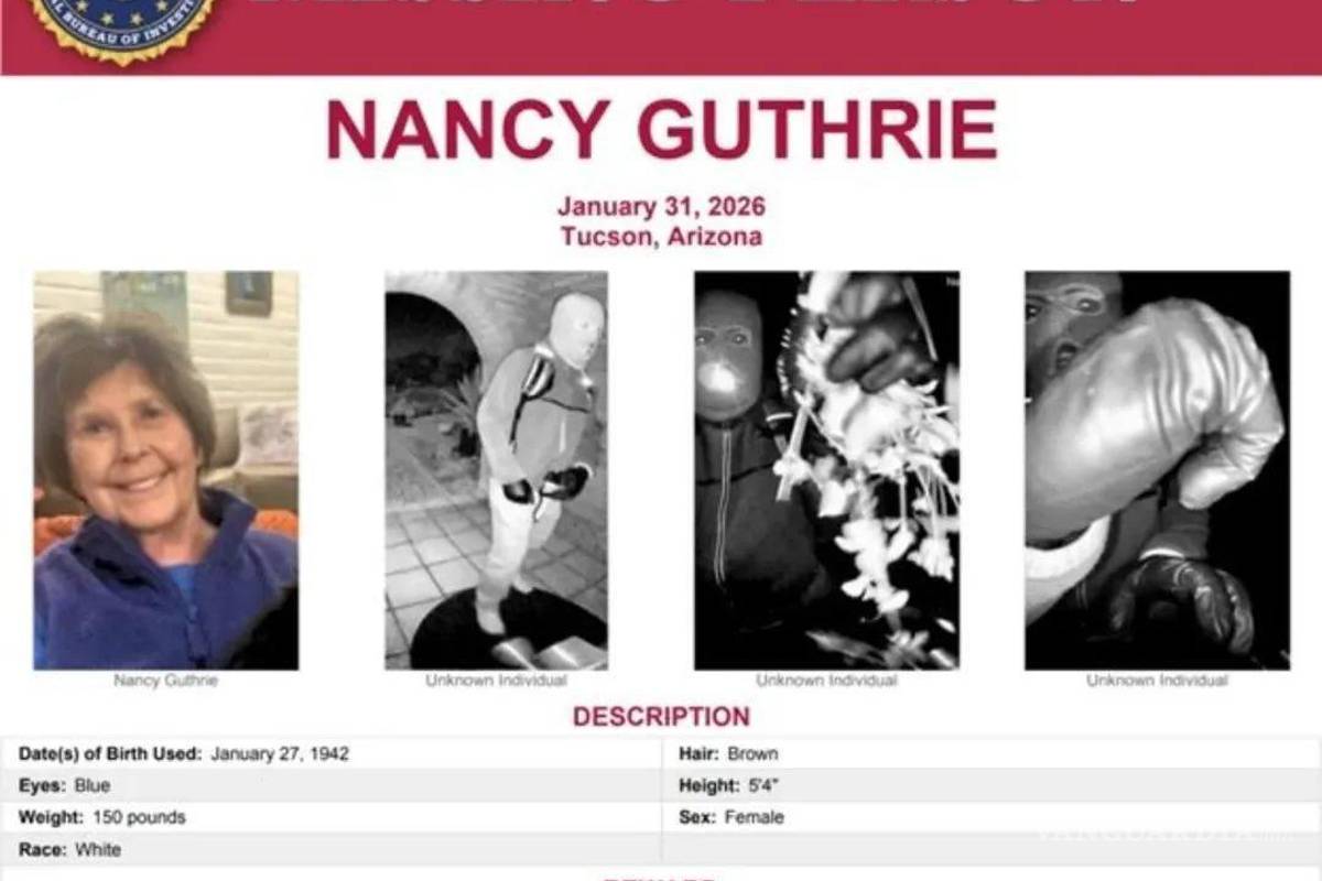 $!Madres Buscadoras de Sonora difunden ficha de Nancy Guthrie, secuestrada en Arizona