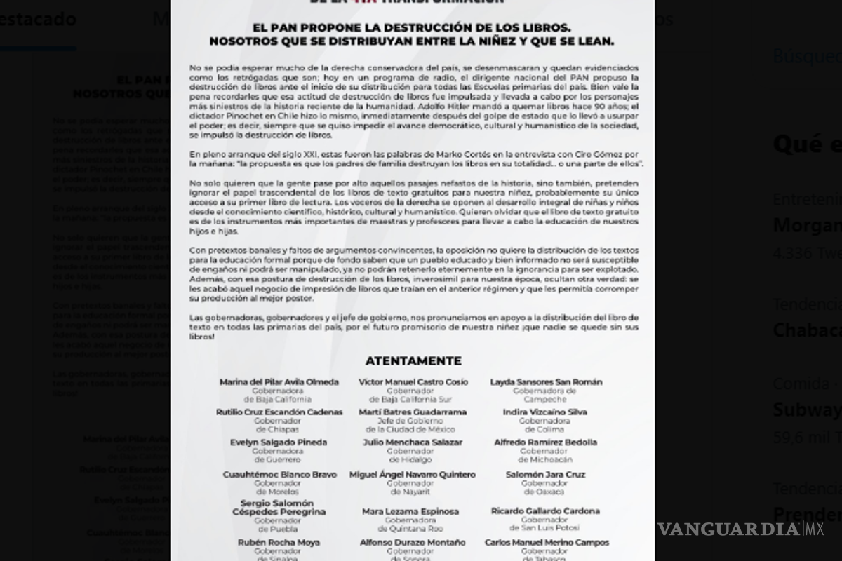 $!Gobernadores de la 4T se unen para apoyar libros de texto gratuitos