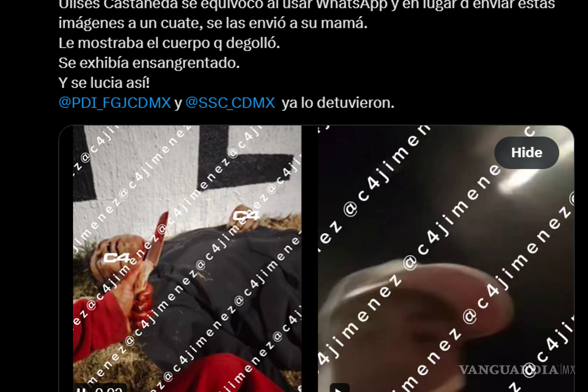 $!Joven presume por error a su madre que degolló a un hombre en Milpa Alta, CDMX
