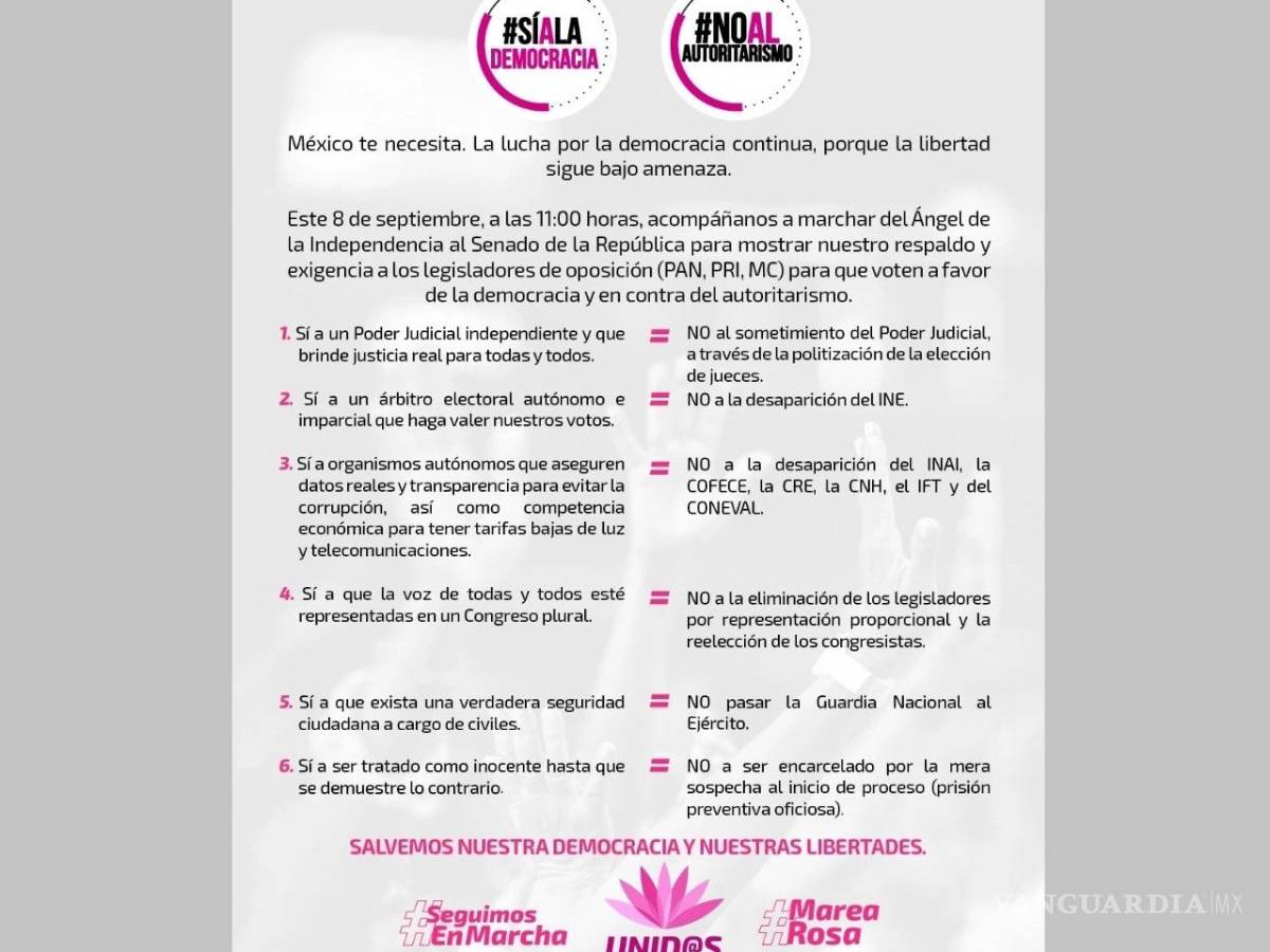 $!Marea Rosa convoca a marcha para el 8 de septiembre