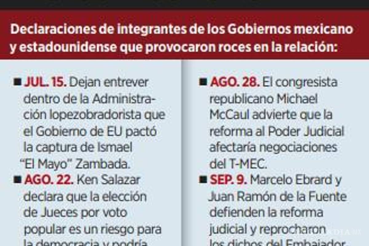 $!SRE se reunirá con Ken Salazar tras pausa de AMLO