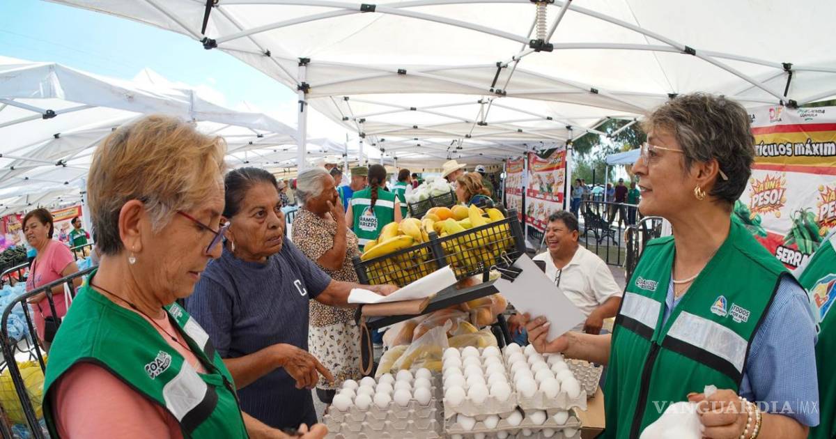 Lleva ‘Mercadito de a peso’ apoyo directo a 3 mil 500 personas en Paredón y ejidos vecinos
