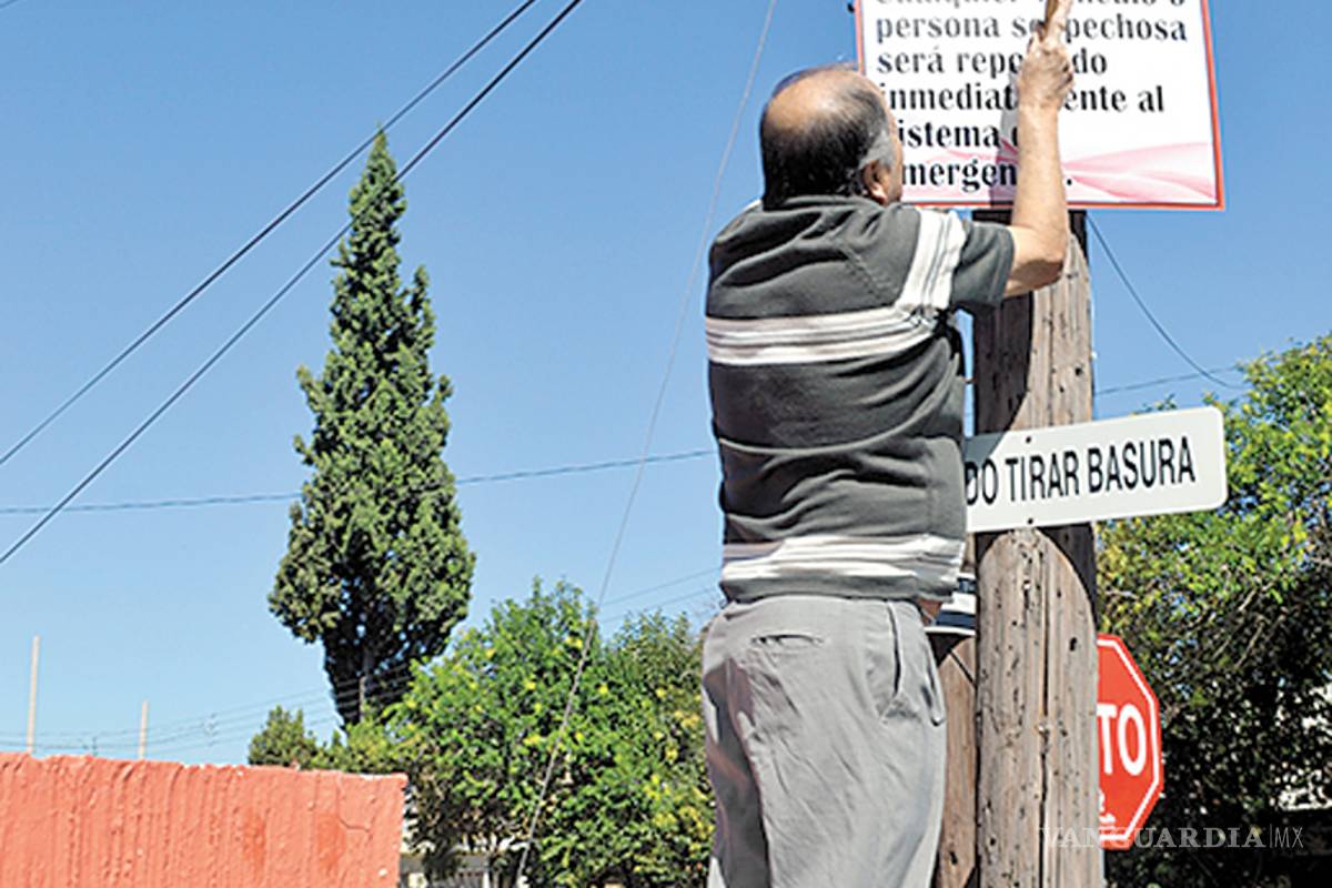 En colonia de Saltillo buscan ahuyentar a los ladrones con... ¡letreros!