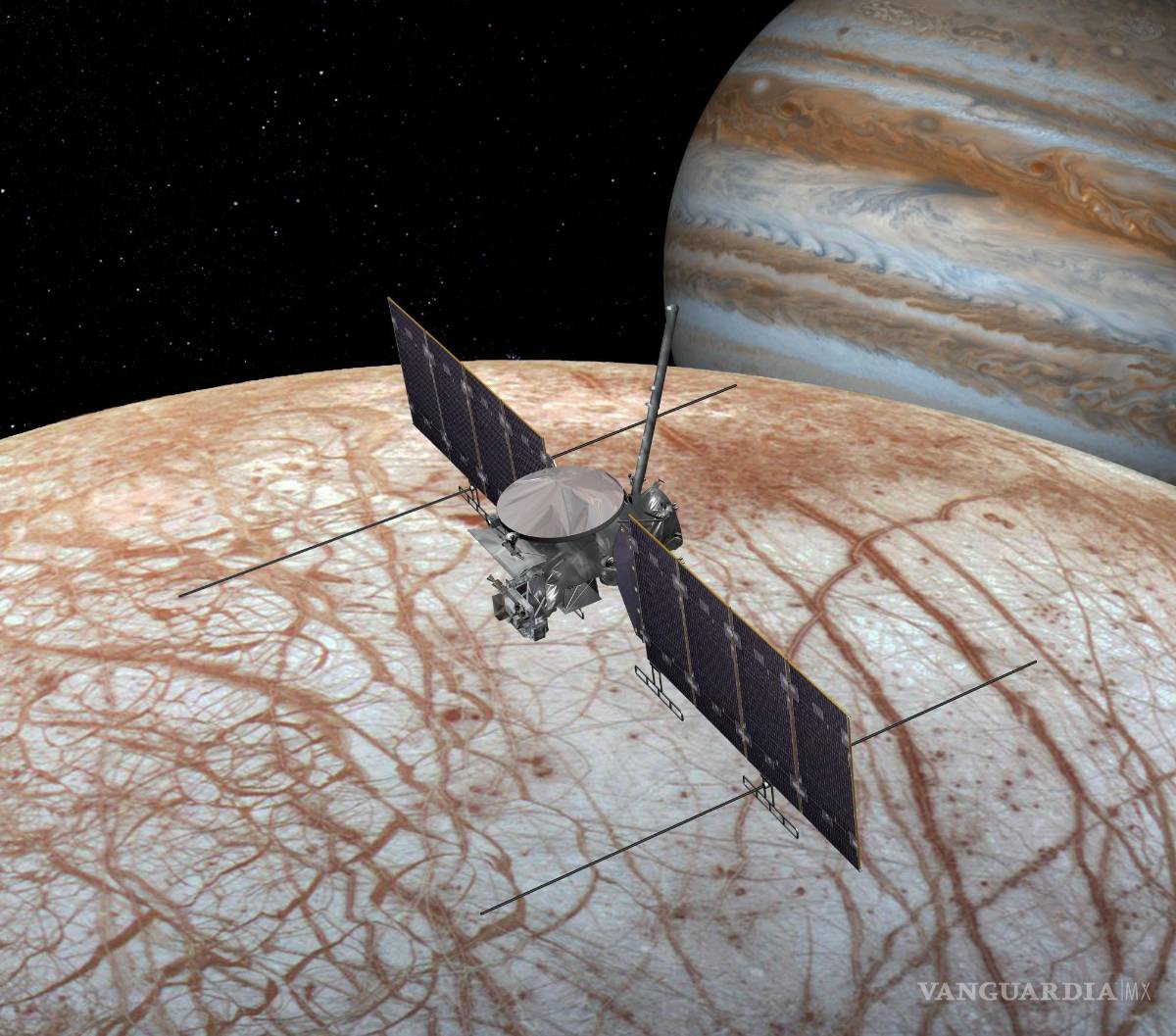 $!Representación artística de la misión Europa Clipper de la NASA en 2019.