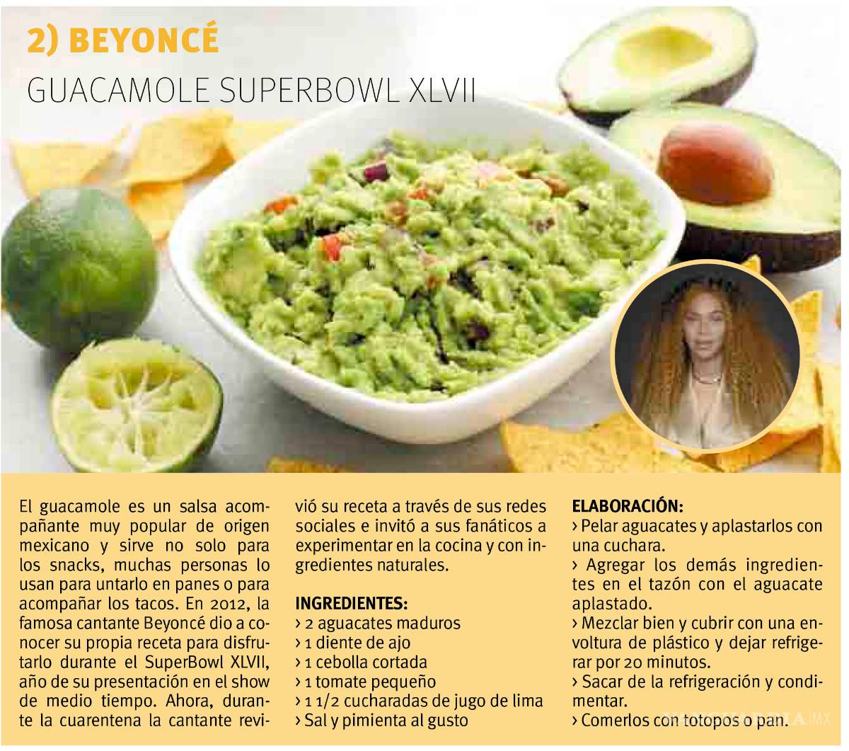 $!Desde Emmanuel hasta Beyoncé, recetas para cocinar como toda una celebridad