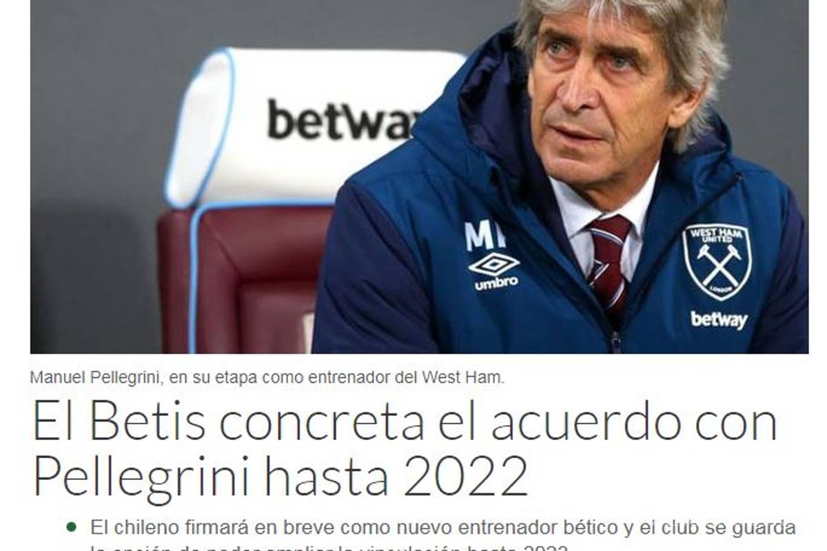 $!A la próxima 'Piojo'; Manuel Pellegrini sería el técnico del Betis