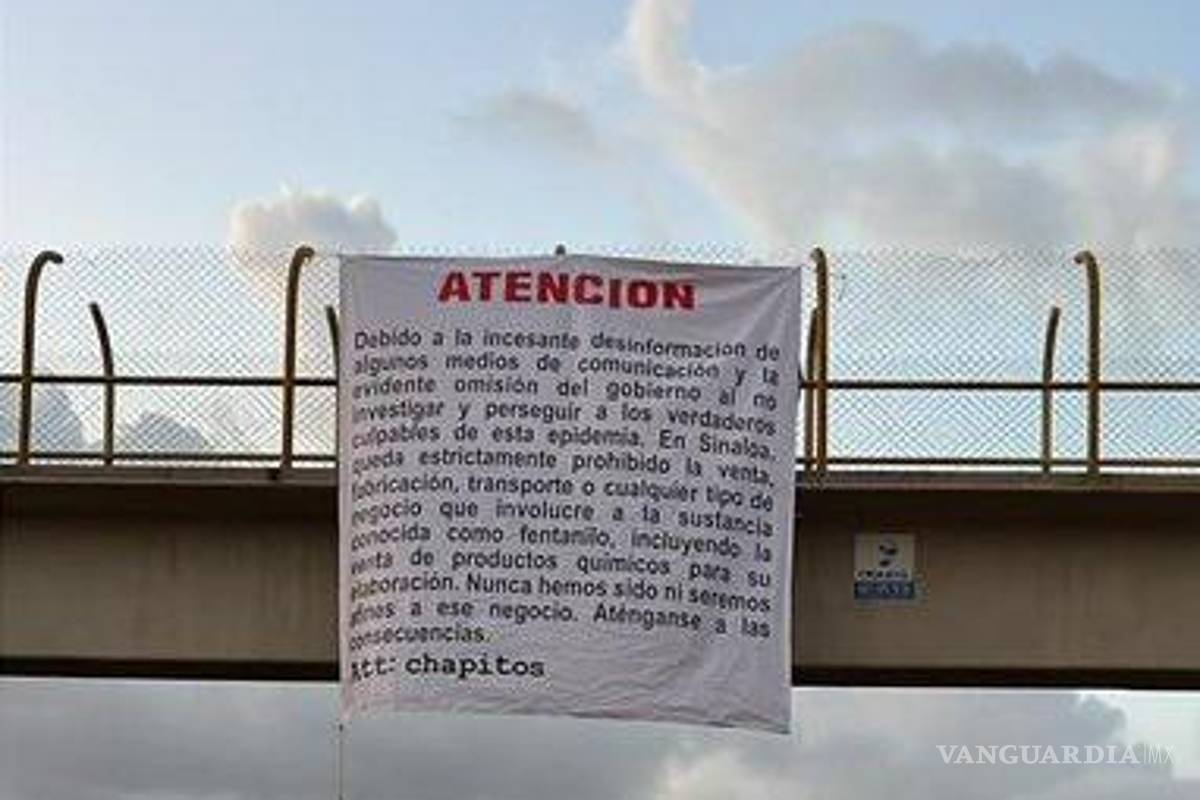 $!En Sinaloa prohibido el fentanilo, advierten Los Chapitos