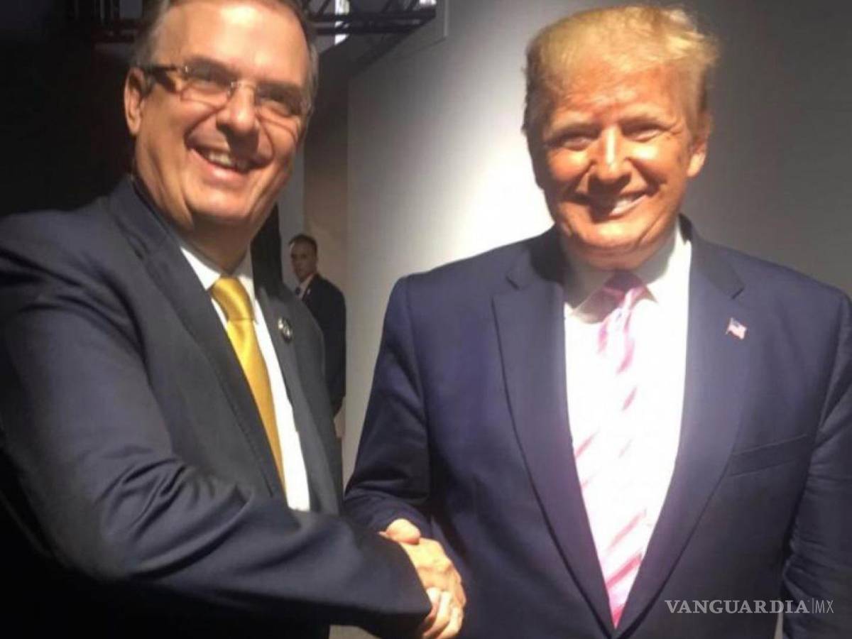 $!El entonces secretario de Relaciones Exteriores Marcelo Ebrad, y Donald Trump, presidente mandatario estadounidense el 27 de junio de 2019.