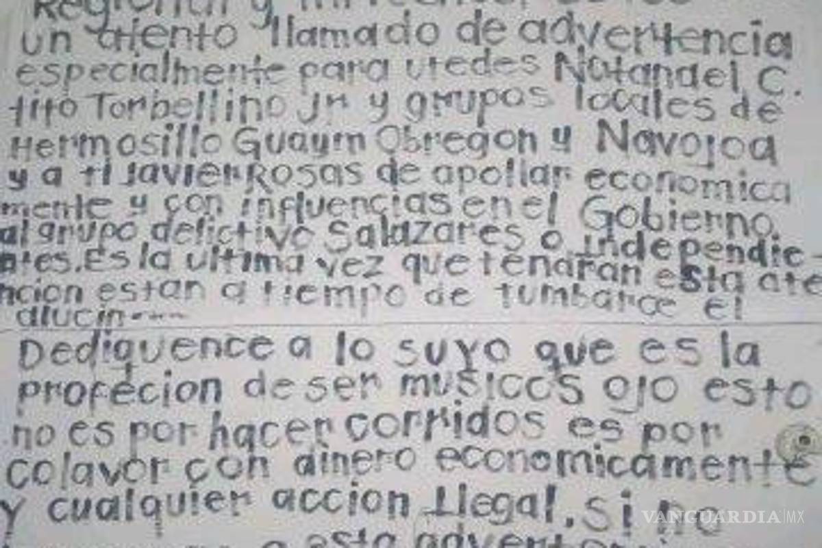 $!Fiscalía de Sonora investiga amenaza a Natanael Cano y cantantes de corridos; prometen protección